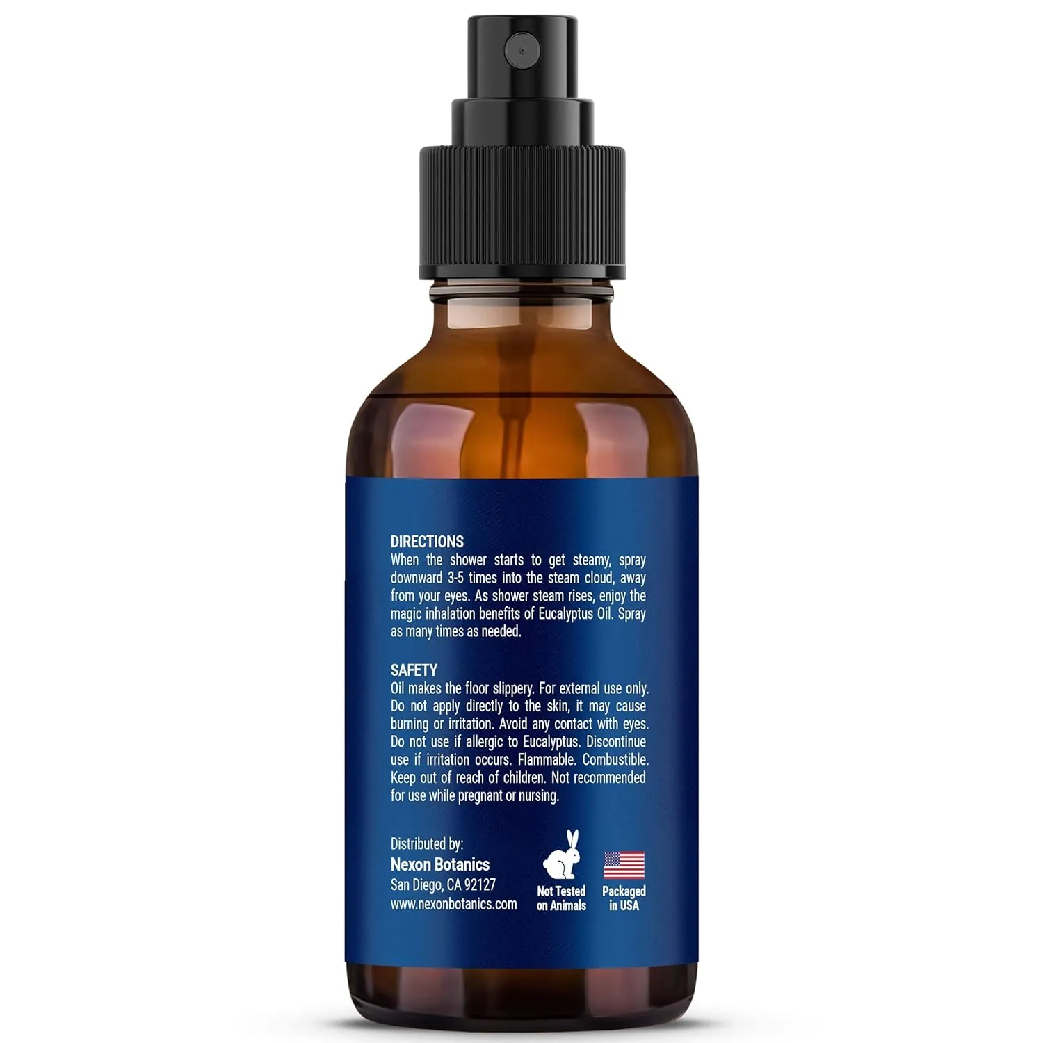 Eucalyptus & Peppermint Shower Steamer Spray 2 fl oz - Aromatherapy Mist for Spa with Pure, Natural Essential Oils - Refreshing Aroma for Clear Breathing & Mood Enhancement - Nexon Botanics