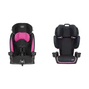 Evenflo Chase Sport Harnessed Booster Car Seat, Jayden 18x18.5x29.5 Inch (Pack of 1) & GoTime LX High Back Booster Car Seat