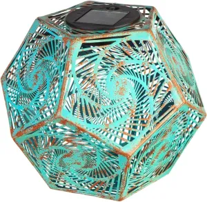 Evergreen Solar Color Changing Metal Cut Out Lantern, Small