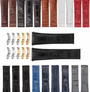 Ewatchparts 20MM LEATHER WATCH BAND STRAP COMPATIBLE WITH ROLEX SUBMARINER, GMT, DATEJUST WATCH