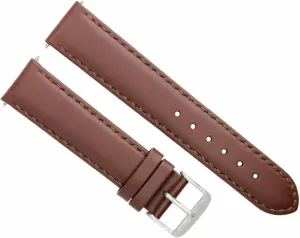 Ewatchparts 20mm Leather Watch Band Strap Compatible With Ulysse Nardin Watch Light Brown With White Stitching