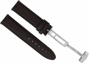 Ewatchparts 20mm Smooth Leather Watch Band Watch Watch Band Strap Compatible With Franck Muller Deployment Dark Brown