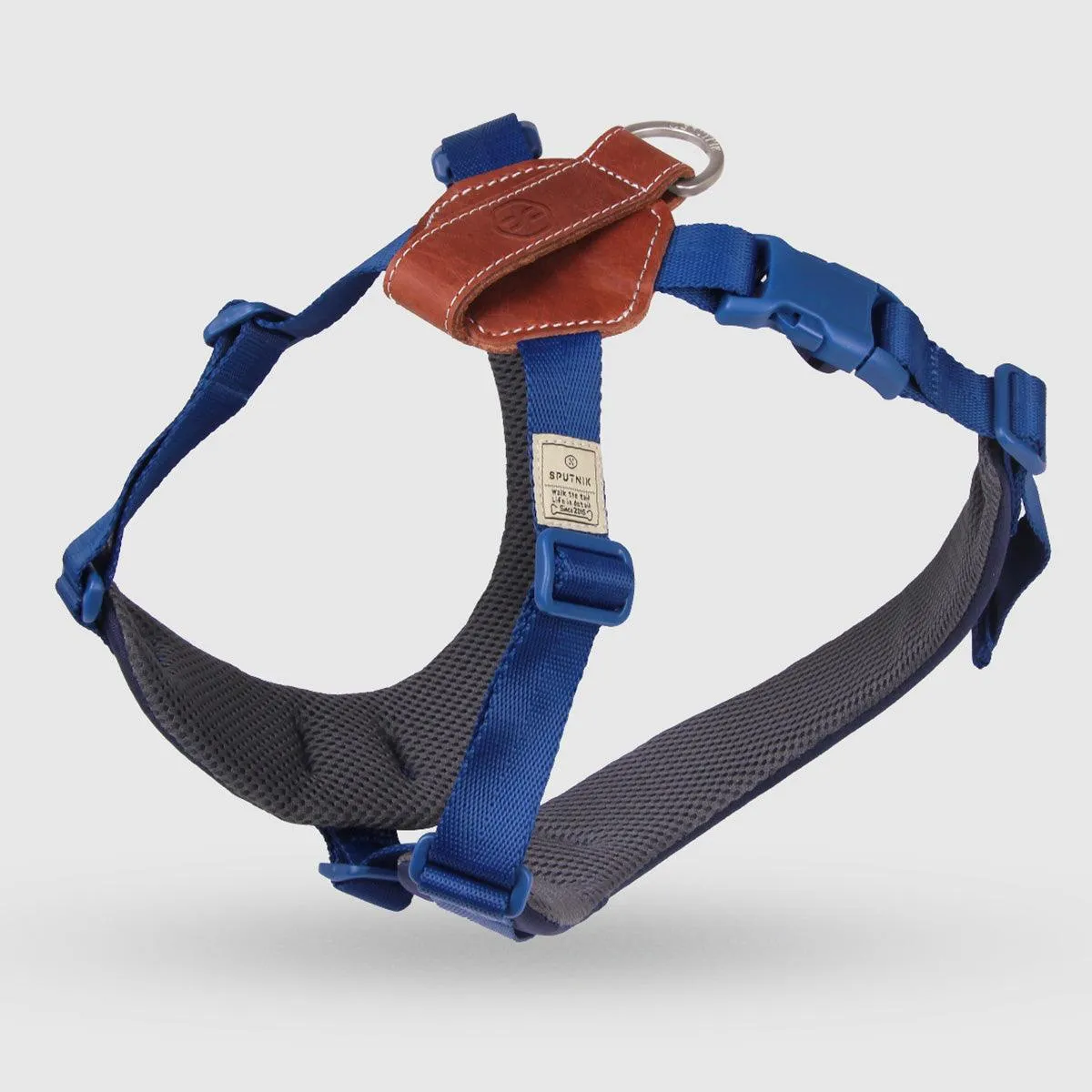 Explore| Adjustable Harness with Leather Navy Blue