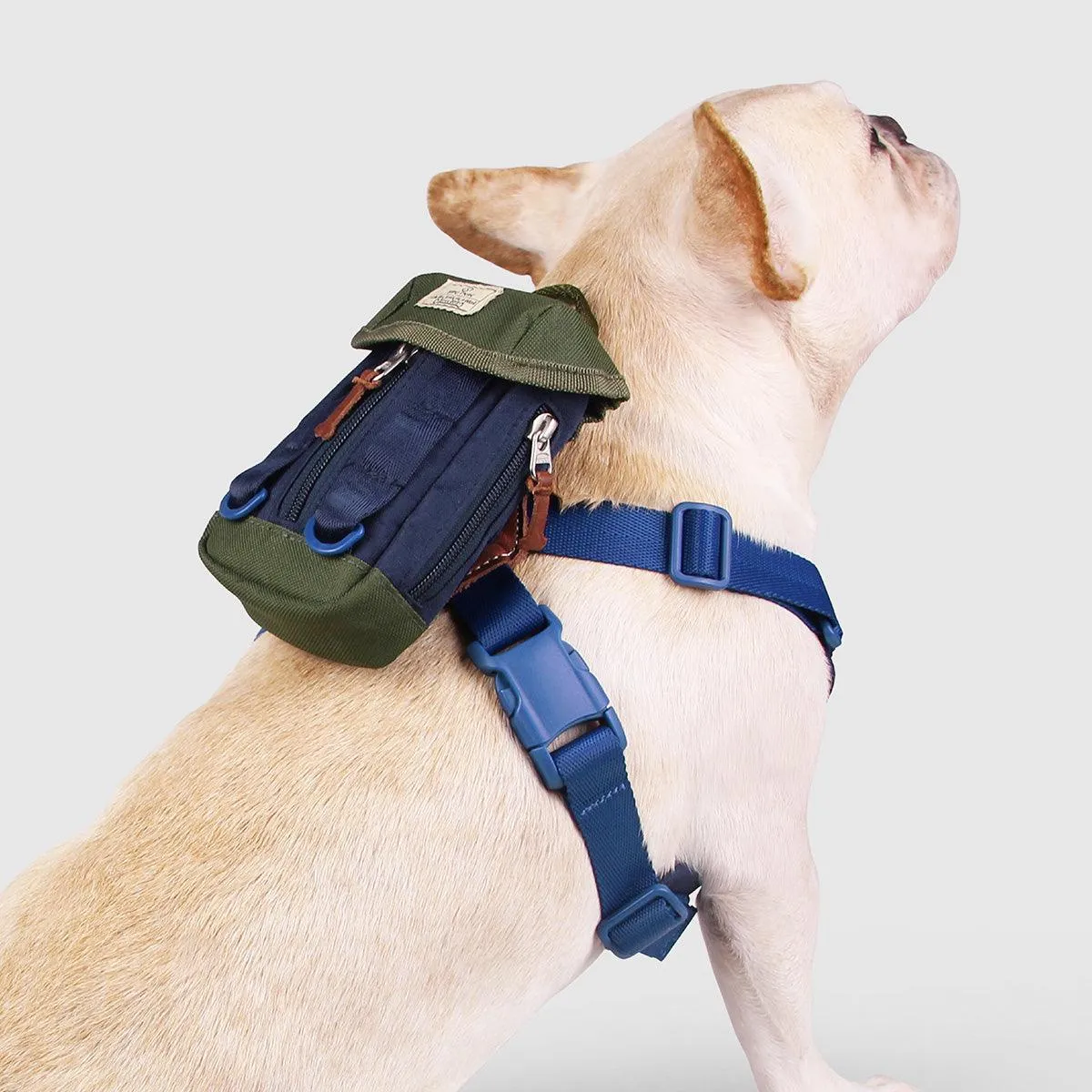 Explore| Adjustable Harness with Leather Navy Blue