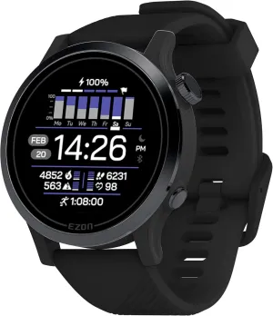 EZON R7 GPS Sports Watch,Optical Heart Rate Monitor,Dual-Band GNSS,20 Days Battery Life,28  Professional Sports Modes,Training Analysis, Lightweight Running Watch for Triathlon/Marathon/Trail Run/Swim