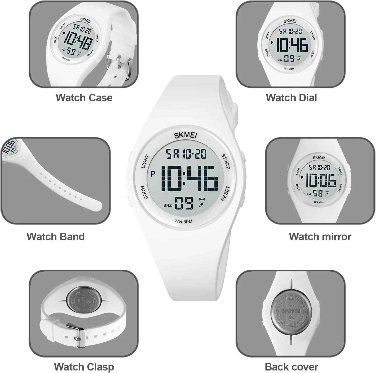 FANMIS Fashion Women Men Digital Sports Watch Student Electronic Outdoor Sport Watch Military Multi-Function Luminous Waterproof Watch Unisex LED Digital Watch