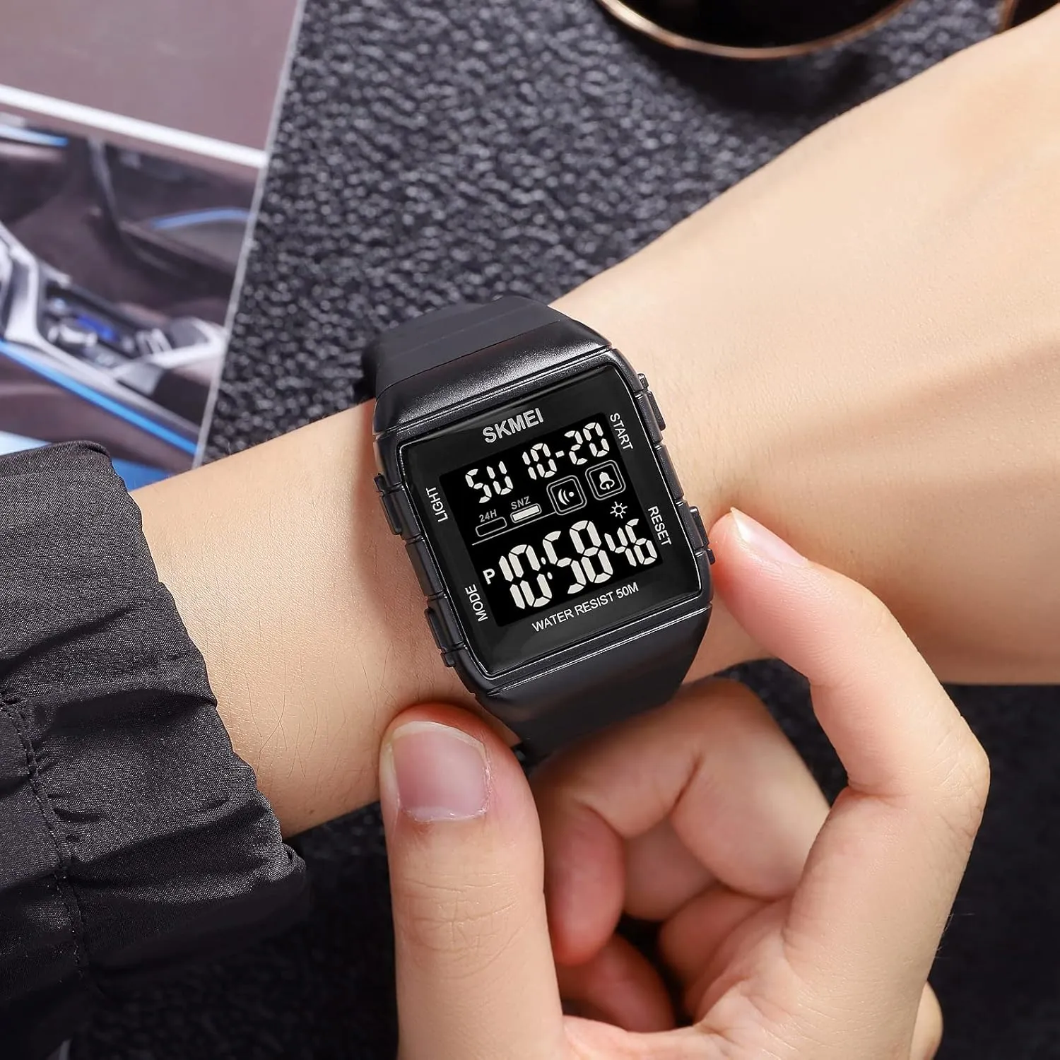 FANMIS Mens Fashion Military Multifunction Digital Watches 50M Water Resistant Electronic LED Backlight Sports Watch Unisex Outdoor Sport Watch