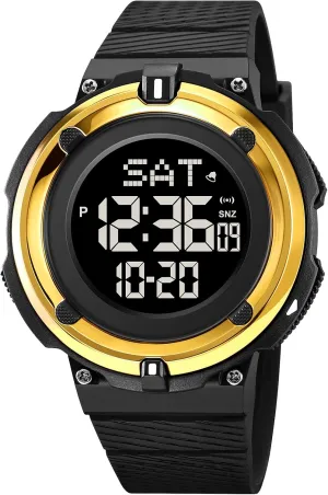 FANMIS Men's Military Minimalist Sports Watch Waterproof Electronic Watch Multi Function Luminous Watch Outdoor Army Tactics Chronograph Student LED Sport Watch