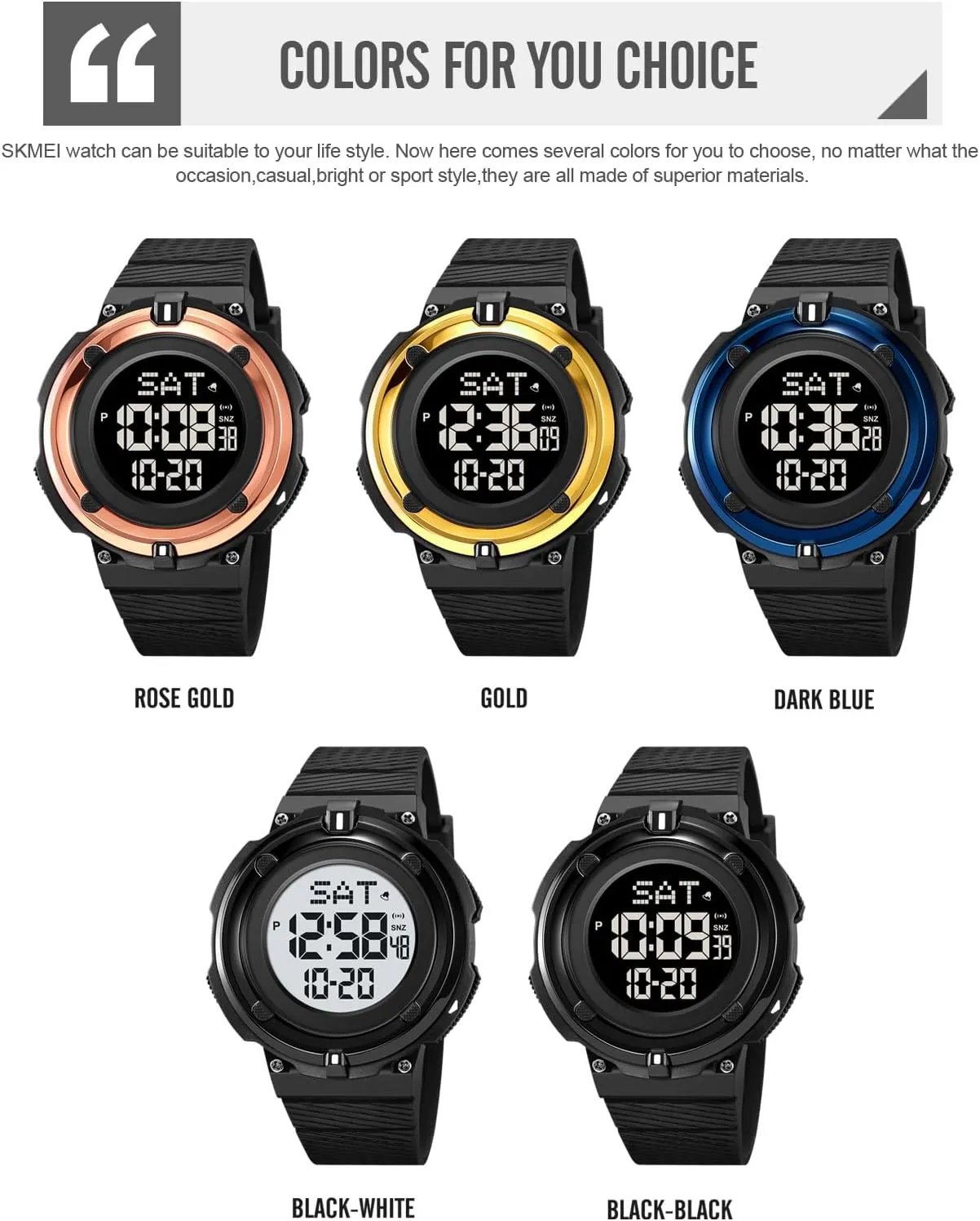 FANMIS Men's Military Minimalist Sports Watch Waterproof Electronic Watch Multi Function Luminous Watch Outdoor Army Tactics Chronograph Student LED Sport Watch