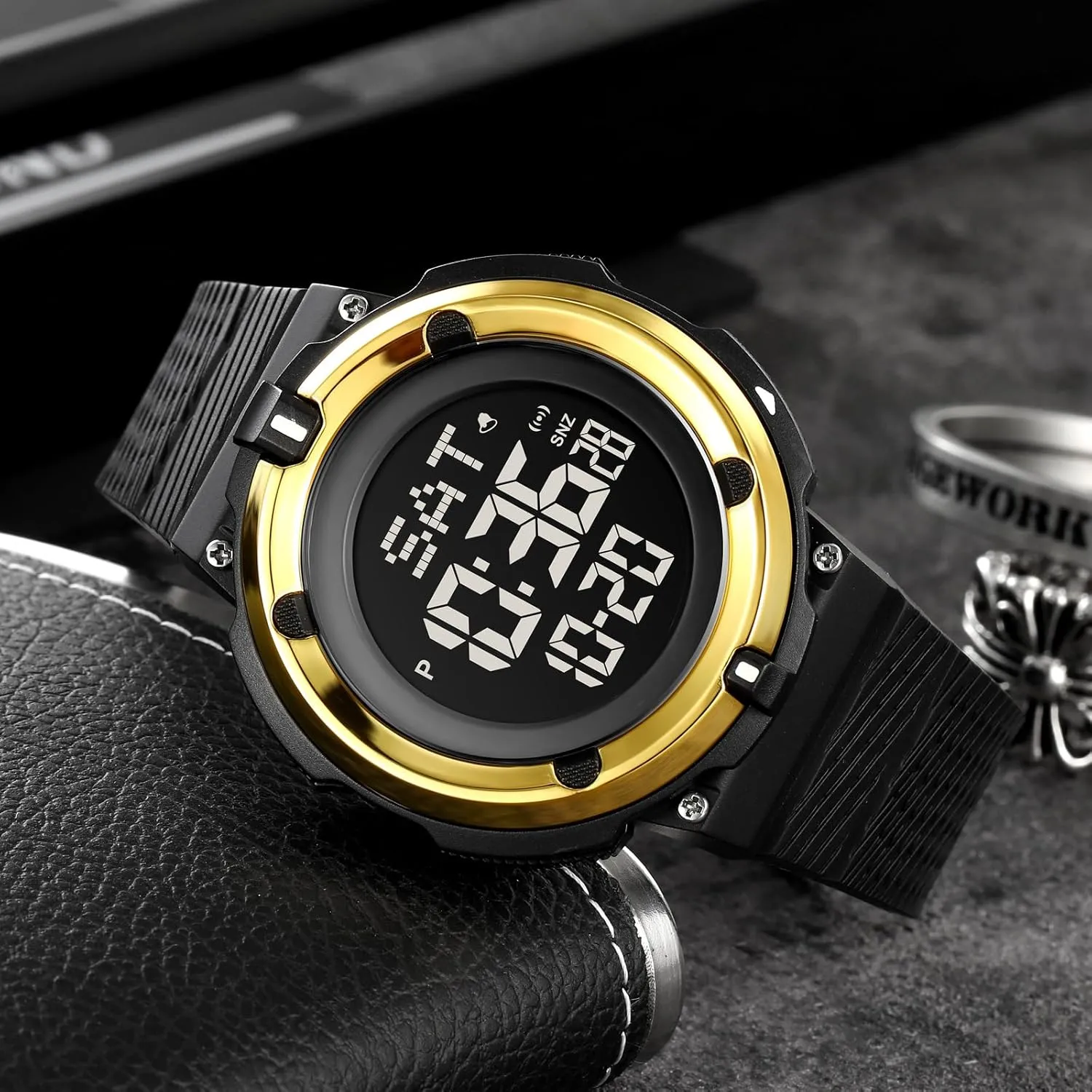 FANMIS Men's Military Minimalist Sports Watch Waterproof Electronic Watch Multi Function Luminous Watch Outdoor Army Tactics Chronograph Student LED Sport Watch