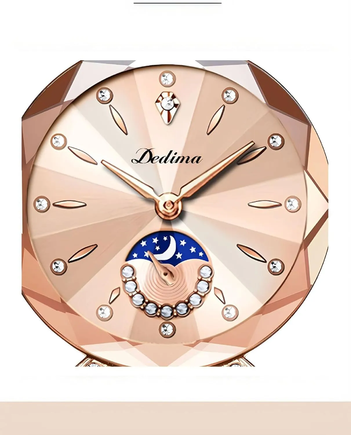 FANMIS Women's Luxury Rose Gold Watch Diamond Dial Easy Read Time Watch Elegant Dress Watch Stainless Steel Bracelet Waterproof Watch