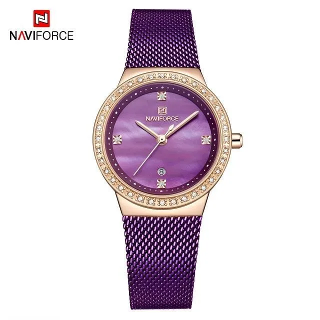 Fashion Elegant Watches   Luxury Analog Women Watch  With Date Casual Quartz  Wristwatch With Stainless Steel Mesh Band Perfect Gift