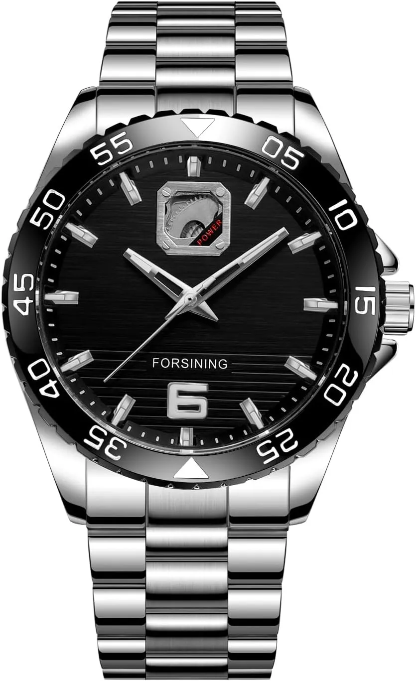 Fashion Men Automatic Mechanical Wristwatch Military Sport Male Clock Luxury Gold Round with Pin Scale Stainless Steel Skeleton Hollow Watch Business Watch