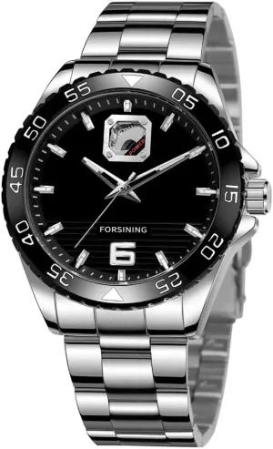 Fashion Men Automatic Mechanical Wristwatch Military Sport Male Clock Luxury Gold Round with Pin Scale Stainless Steel Skeleton Hollow Watch Business Watch