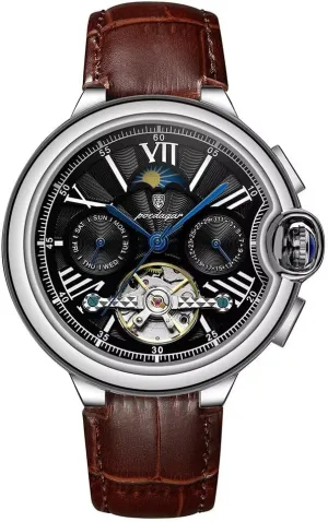 Fashion Men's Tourbillon Watches Automatic Mechanical Wrist Watch Multifunctional Waterproof Sport Male Clock Men Casual Business Watch