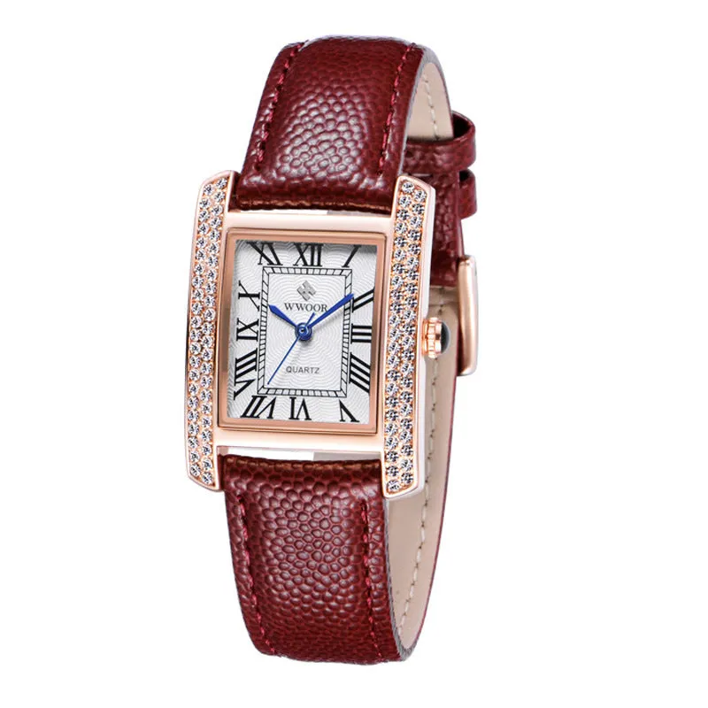 fashionable automatic Leather belt ladies watch