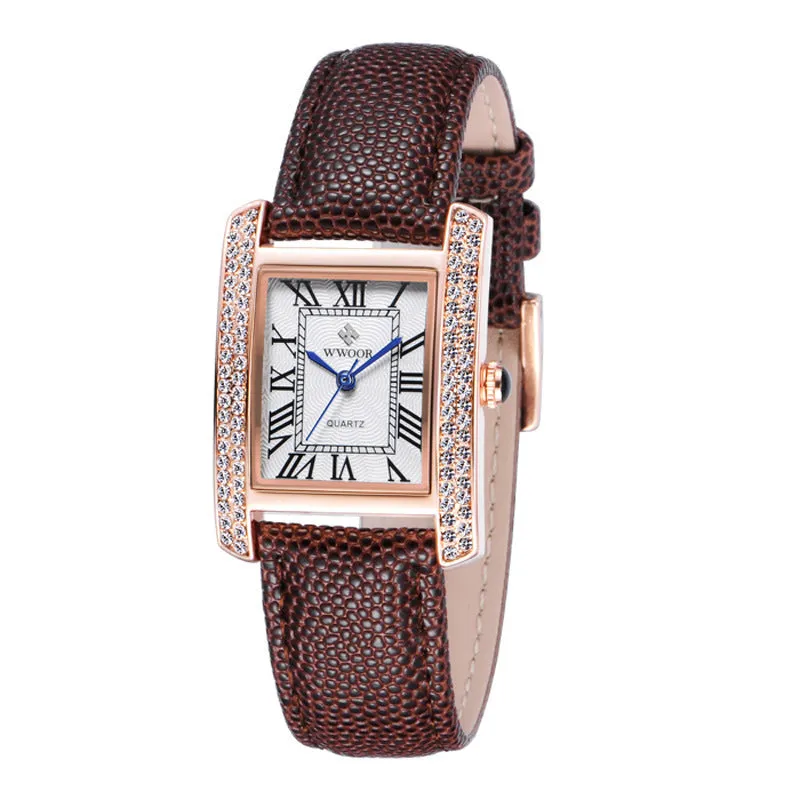 fashionable automatic Leather belt ladies watch
