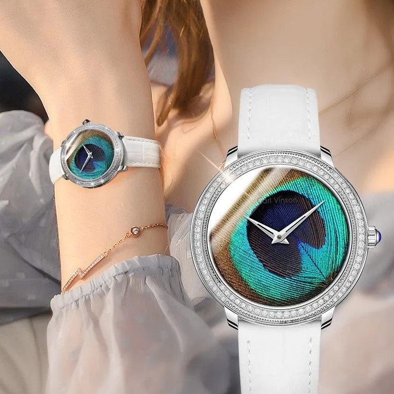 Feather Dial Waterproof Belt Watch