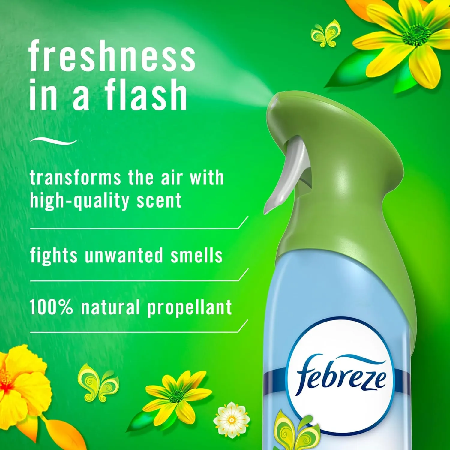 Febreze Air Mist Air Freshener Spray, Odor-Fighting Room Spray, Air Fresheners for Home and Bathroom and Kitchen, Aerosol Can, Gain Original Scent, 8.8oz, 6 Count
