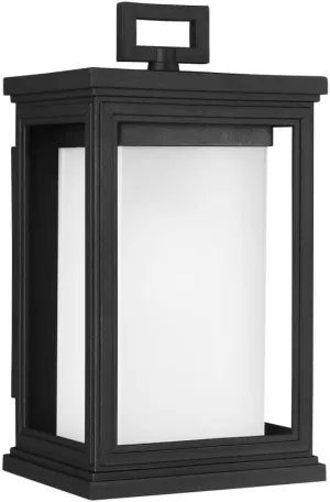 Feiss OL12900TXB Roscoe StoneStrong Marine Grade Outdoor Patio Lighting Wall Lantern, Black, 1-Light (7"W x 12"H)