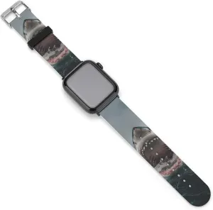 Ferocious White Shark Soft Silicone Watch Band Compatible with IWatch Breathable Adjustable Sport Strap