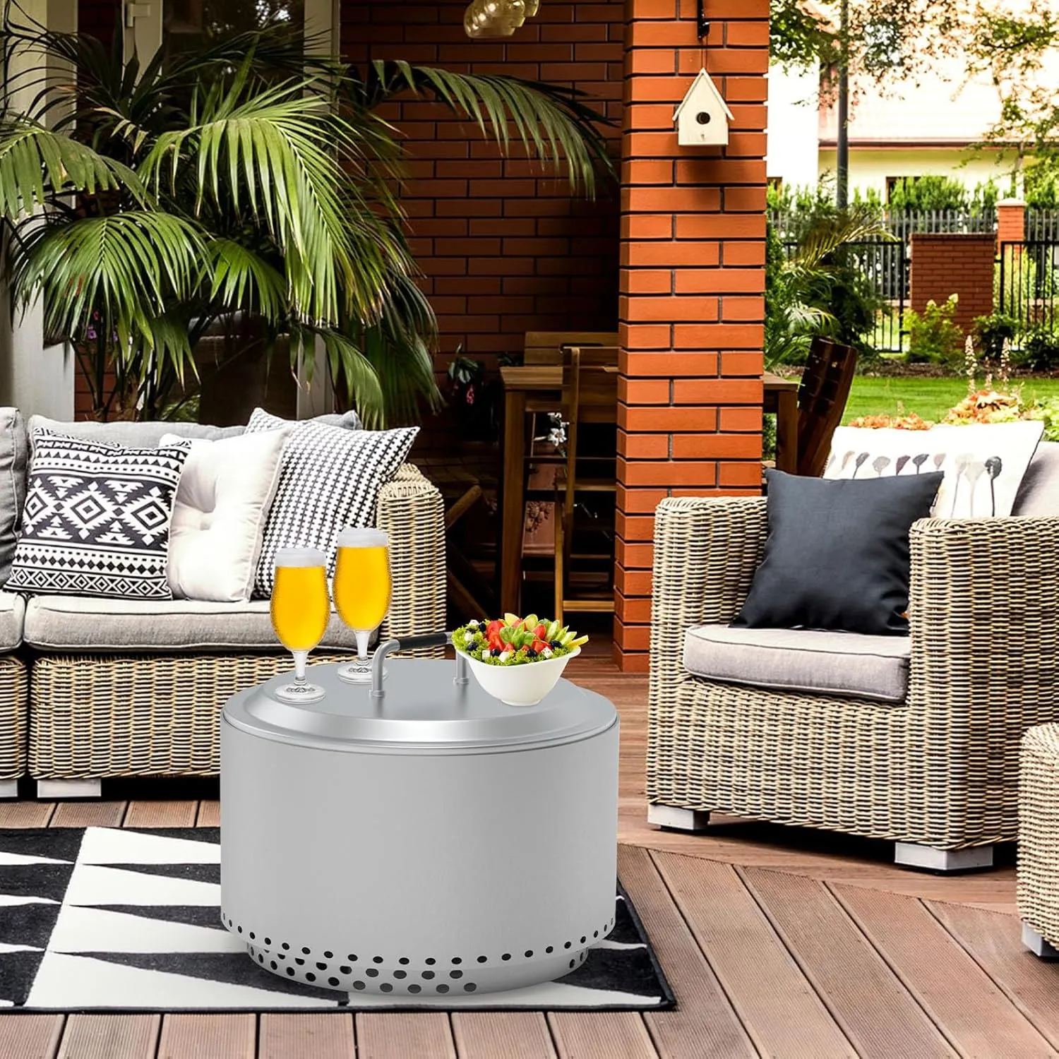 Fire Pit Lid for Solo Stove Yukon 2.0 & 1.0 Accessories, Stainless Steel Fire Pit Cover for Solo Stove Lid 27" Yukon and Other Outdoor Firepit Accessories, Shield with Heat Resistant Handle