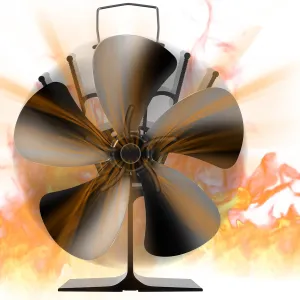 Fireplace Fans, 5 Blades Heat Powered Stove Fan, Wood Stove Fans for Stoves & Fireplaces Silent Heat Powered Fireplace Fan,No Electricity Required for Wood/Log Burner/Fireplace Efficient Heat Distribution Fan