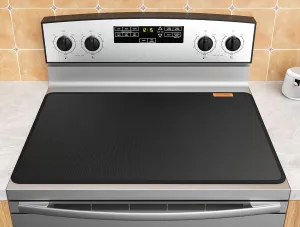 Fireproof Heat Resistant Stove Cover - 28x20 Inch Glass Top Protector for Electric Ovens, Waterproof Cooktop Mat