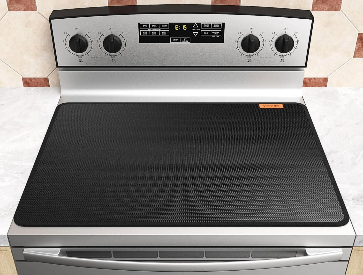 Fireproof Stove Cover, 28.5×20 Inches Electric Stove Top Cover, Heat Resistant GlassTop Stove Cover Protector, Kitchen Flat Stove Top Covers for Electric Stove Black