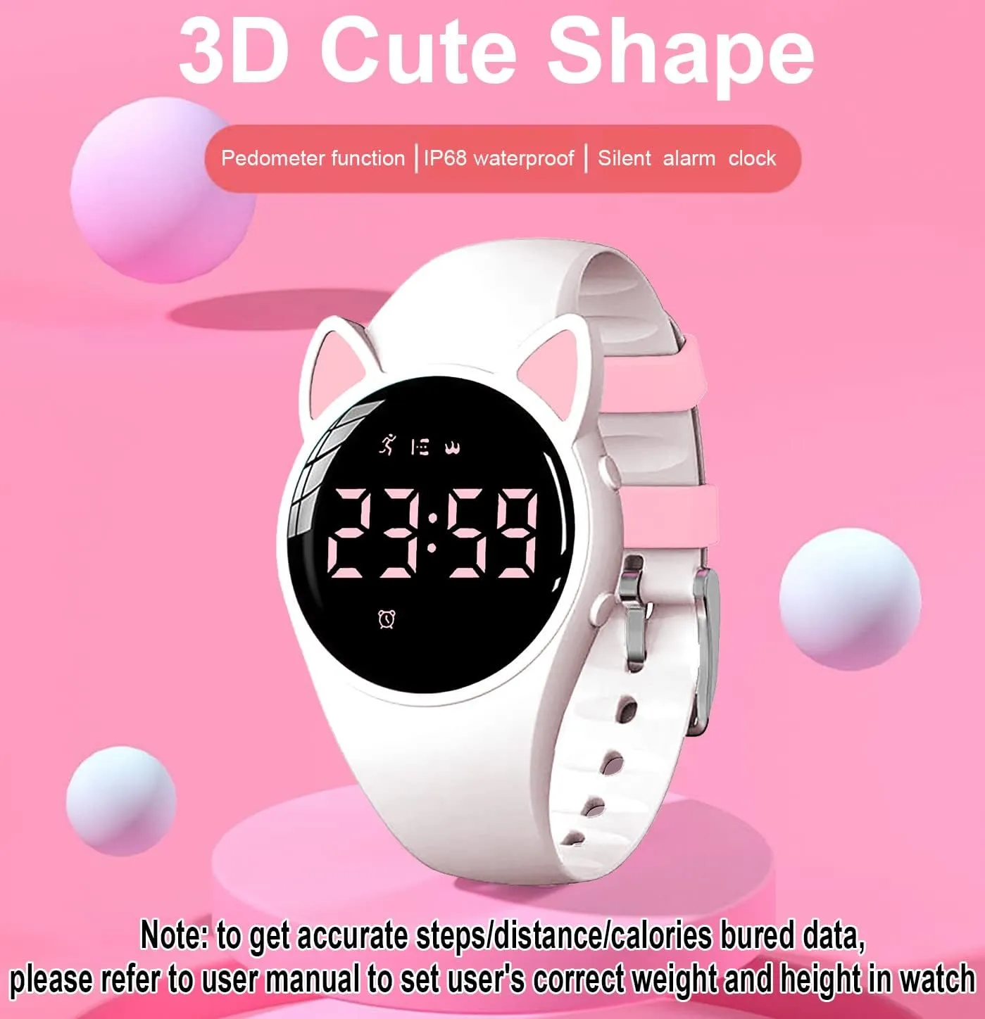 Fitness Tracker Pedometer Watch, No App No Phone Required, USB Charge 1 Hour for 20 Days Use, IP68 Waterproof Digital Watch with Alarm Clock Timer Distance Step Tracker for Kid Teen Boys Girls