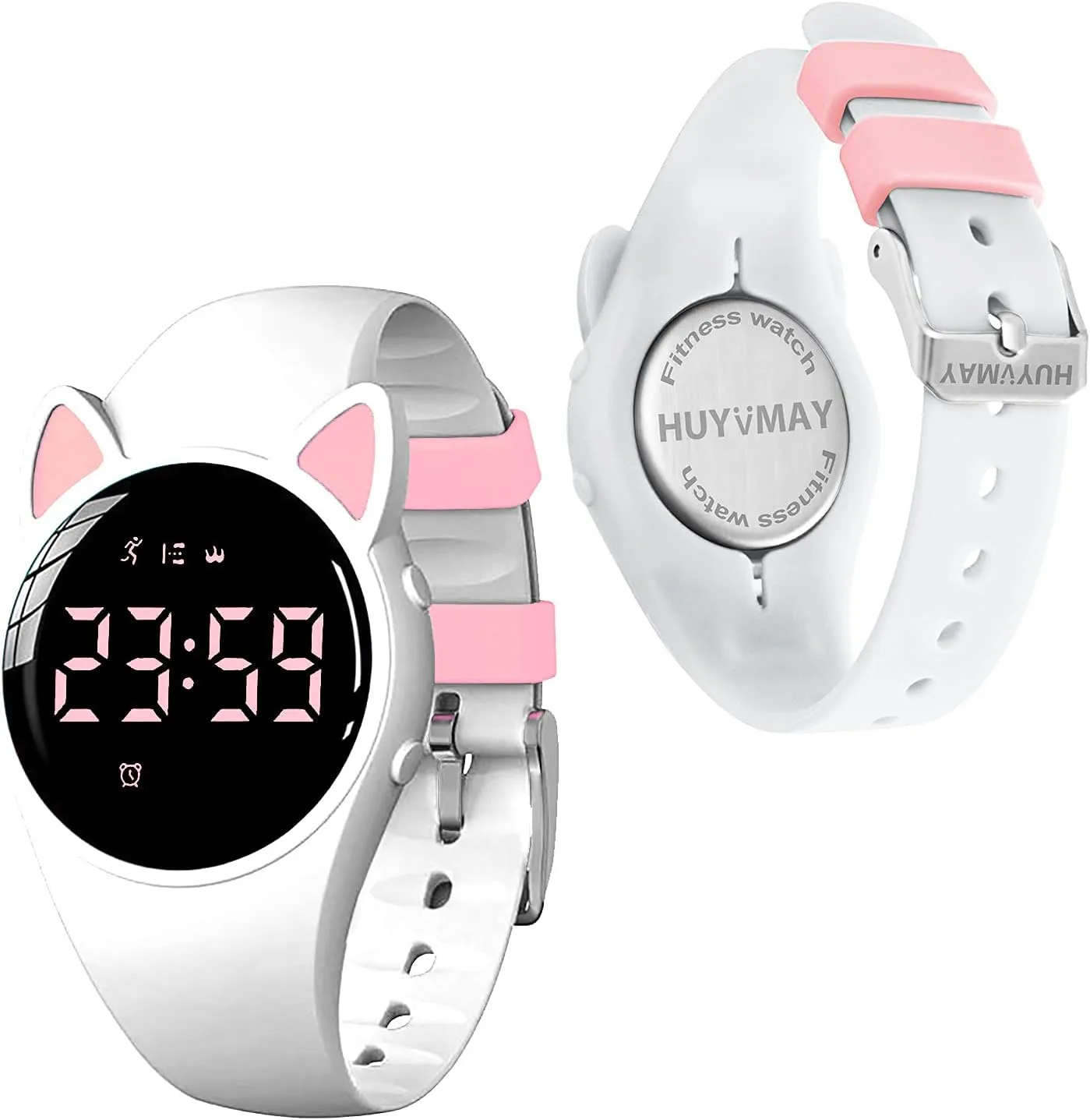 Fitness Tracker Pedometer Watch, No App No Phone Required, USB Charge 1 Hour for 20 Days Use, IP68 Waterproof Digital Watch with Alarm Clock Timer Distance Step Tracker for Kid Teen Boys Girls