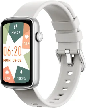Fitness Watches for Women, LYNN2 Fitness Tracker with Heart Rate Monitor Blood Oxygen/Sleep Tracker Pedometer, Slim Step Tracker Watch for iOS/Android Phones Waterproof Gray