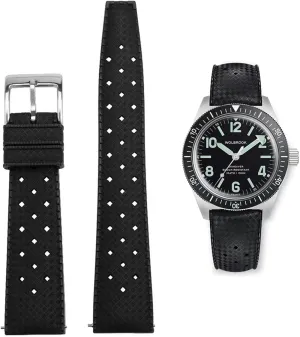 FKM Rubber Watch Bands Quick Release Tropical Style Fluororubber 18mm 20mm 22mm Replacement Soft Breathable Durable FKM Rubber Sport Diving Watchbands Straps for Omega X Swatch X Blancpain