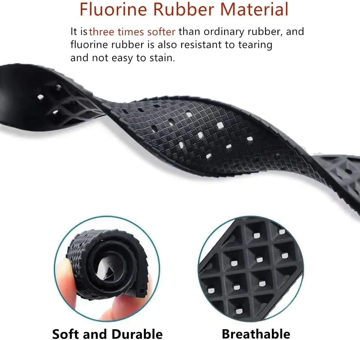 FKM Rubber Watch Bands Quick Release Tropical Style Fluororubber 18mm 20mm 22mm Replacement Soft Breathable Durable FKM Rubber Sport Diving Watchbands Straps for Omega X Swatch X Blancpain