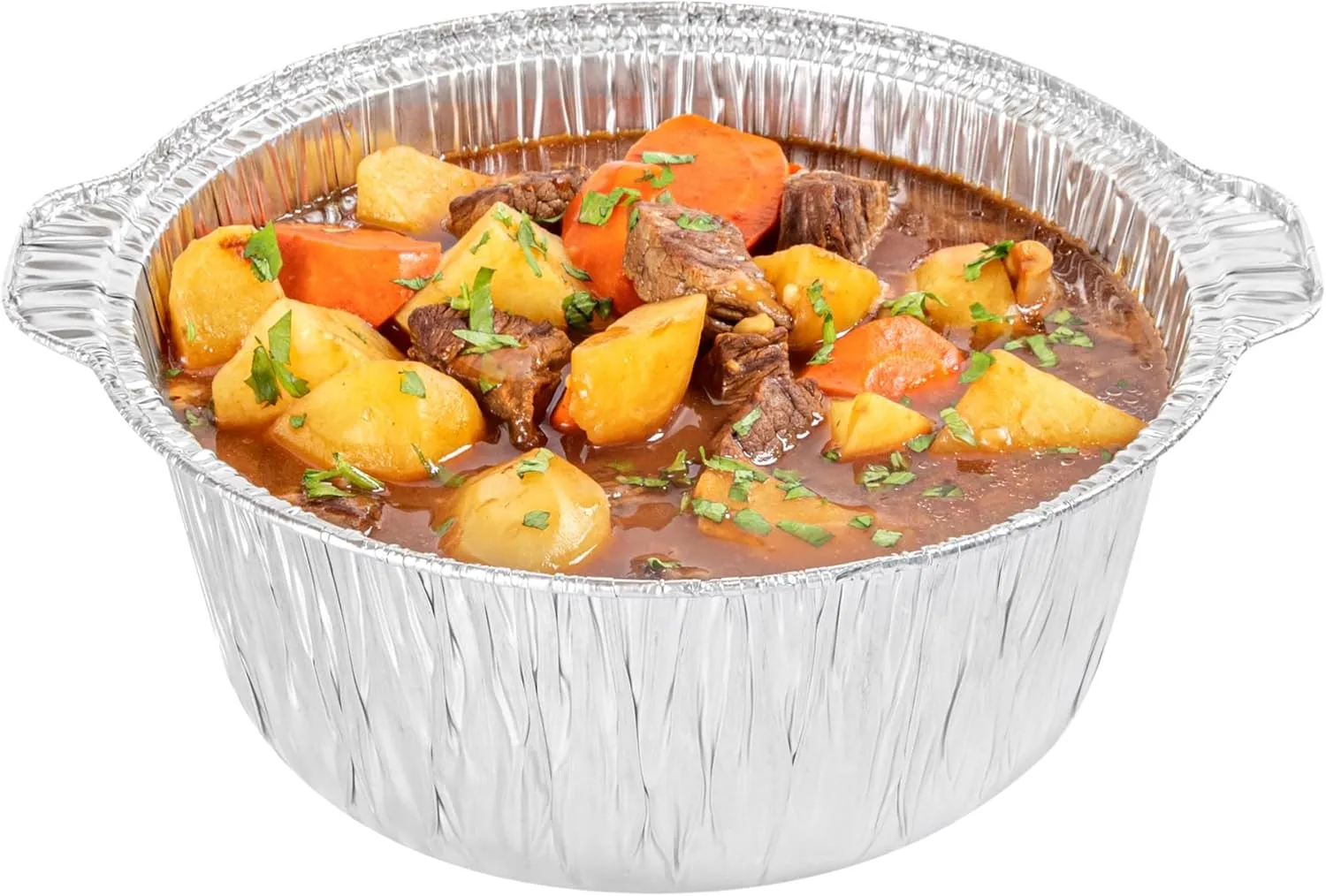 Foil Lux 3.5 Quart Pans And Lids, 10 Disposable Pots With Lids - Oven-Ready, Stove Compatible, Aluminum Foil Baking Pans, Freezable, For Outdoor Camping, Vacation, Picnic, And More - Restaurantware