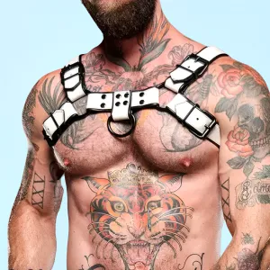 FOLSOM - White Bulldog Men's Leather Harness
