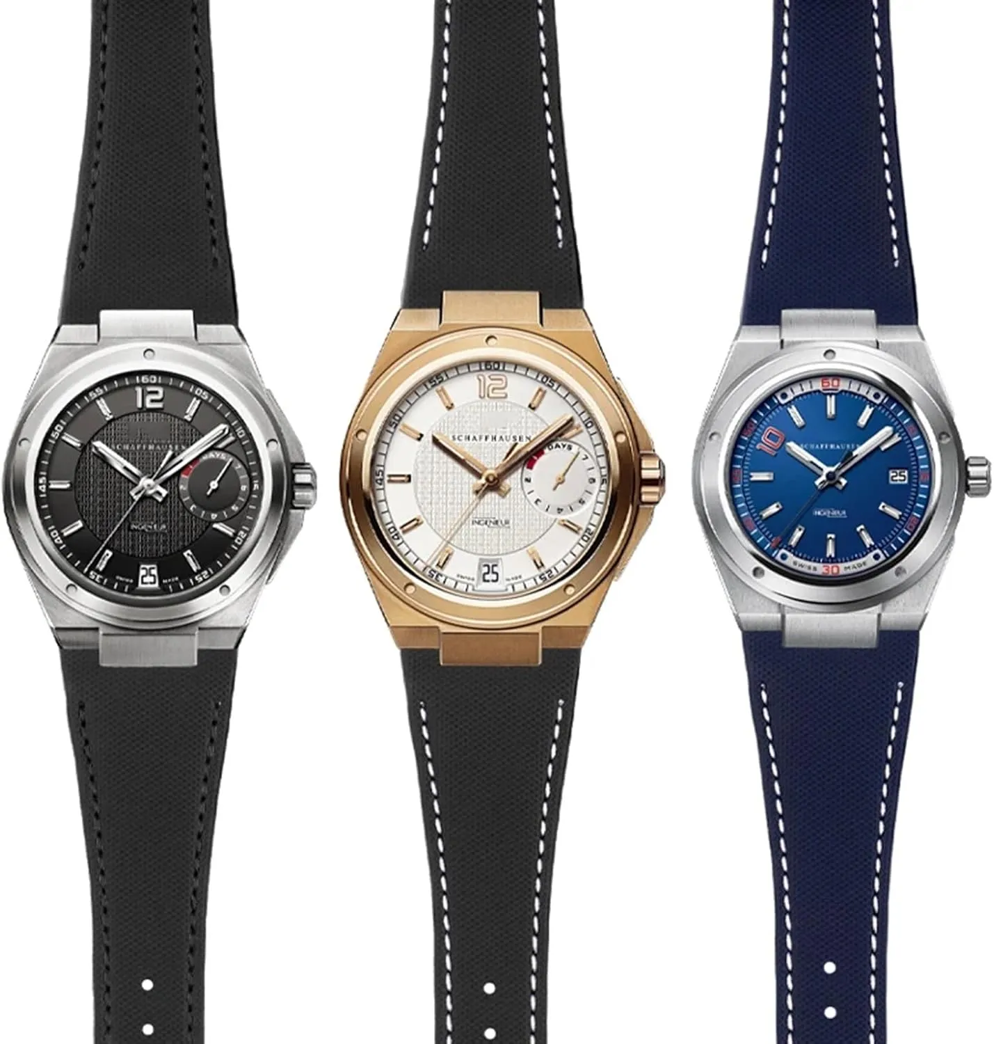 For IWC Ingenieur Family IW500501 IW378507 Watch Strap Concave Interface Bracelet Waterproof Cowhide Bottom Nylon Watchbands