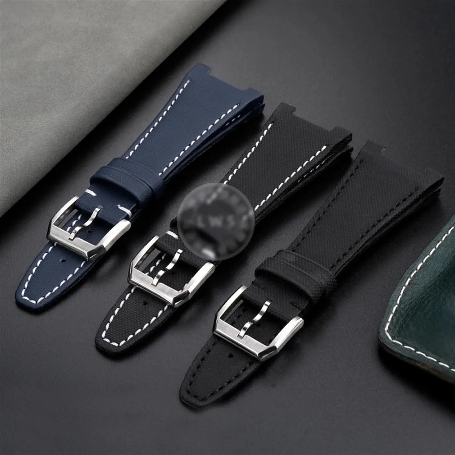 For IWC Ingenieur Family IW500501 IW378507 Watch Strap Concave Interface Bracelet Waterproof Cowhide Bottom Nylon Watchbands