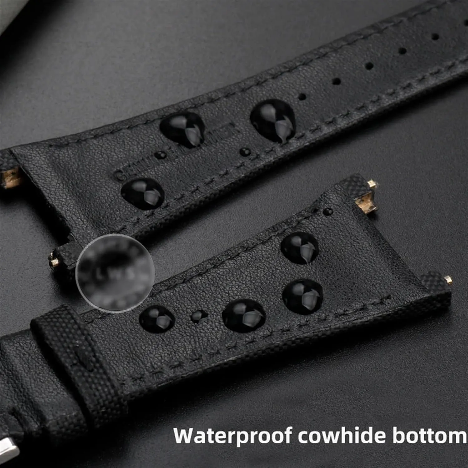 For IWC Ingenieur Family IW500501 IW378507 Watch Strap Concave Interface Bracelet Waterproof Cowhide Bottom Nylon Watchbands