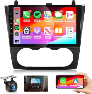 for Nissan Altima 2008-2012 Car Stereo Radio with Wireless Car Play Android Auto MirrorLink, 9 inch HD IPS Touch Screen GPS Navigation Head Unit Support Bluetooth WiFi Backup Camera Mic(Manual A/C)