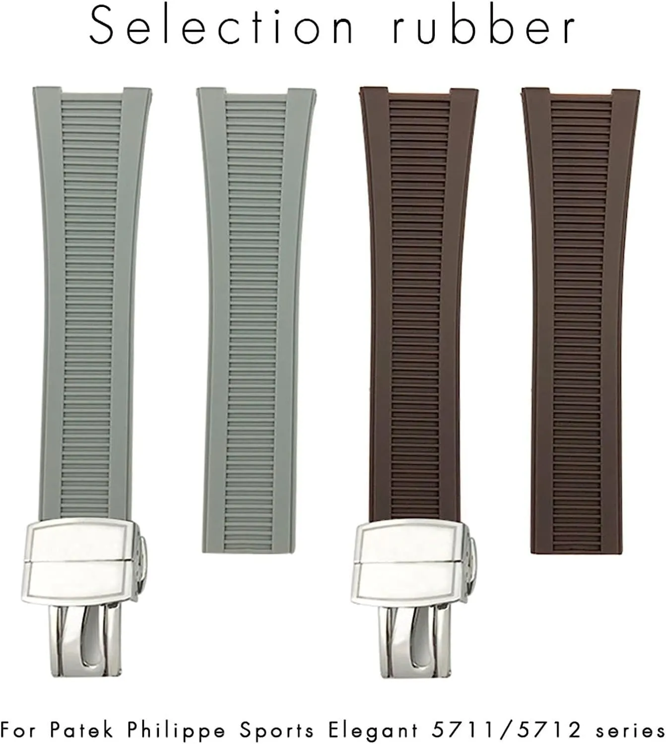For PATEK PHILIPPE Notch Shape Rubber Silicone Watch Strap Waterproof Watch Bands Nautilus Men
