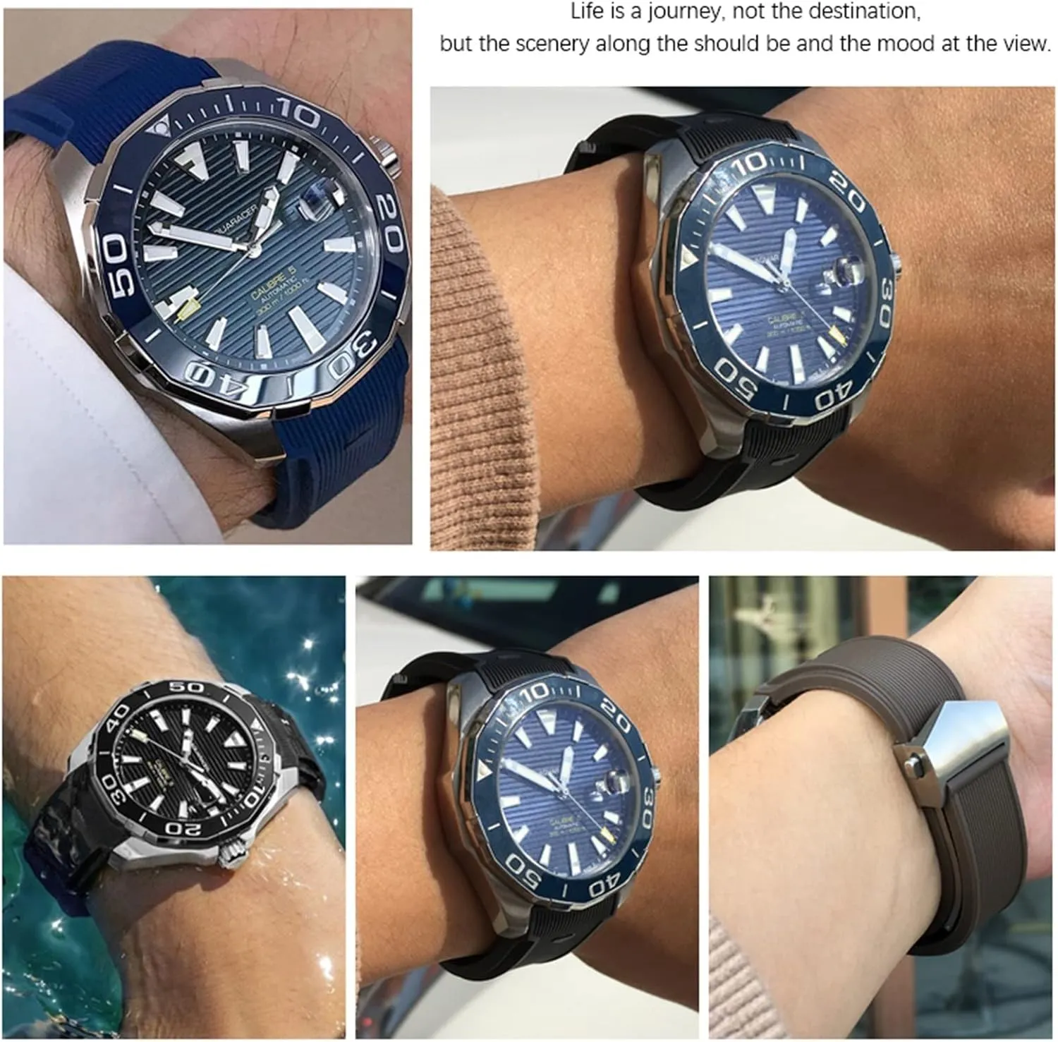 For TAG HEUER AQUARACER 300 WAY201B CALIBRE 20mm 22mm Rubber Silicone Watch Strap Waterproof Bracelet Watchband