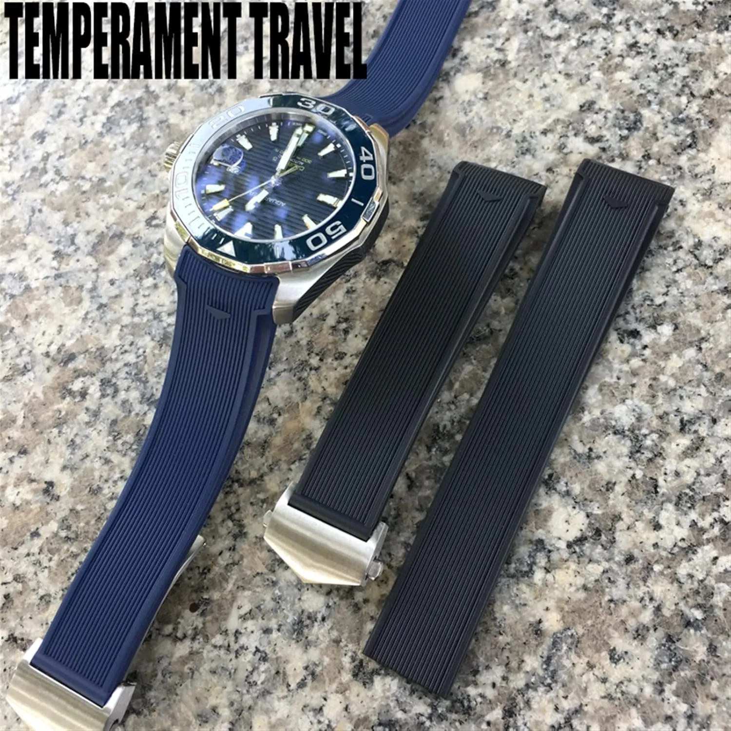 For TAG HEUER AQUARACER 300 WAY201B CALIBRE 20mm 22mm Rubber Silicone Watch Strap Waterproof Bracelet Watchband