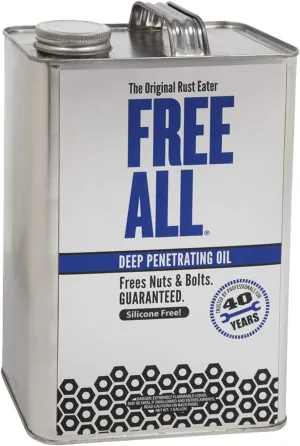 Free All Rust Eater Deep Penetrating Oil, 1 Gallon Can – Loosens Rusted Bolts, Nuts, Pipe Connections & Locks – Industrial-Grade Rust Remover, Silicone-Free Formula, Safe for Paint & Plastic Surfaces