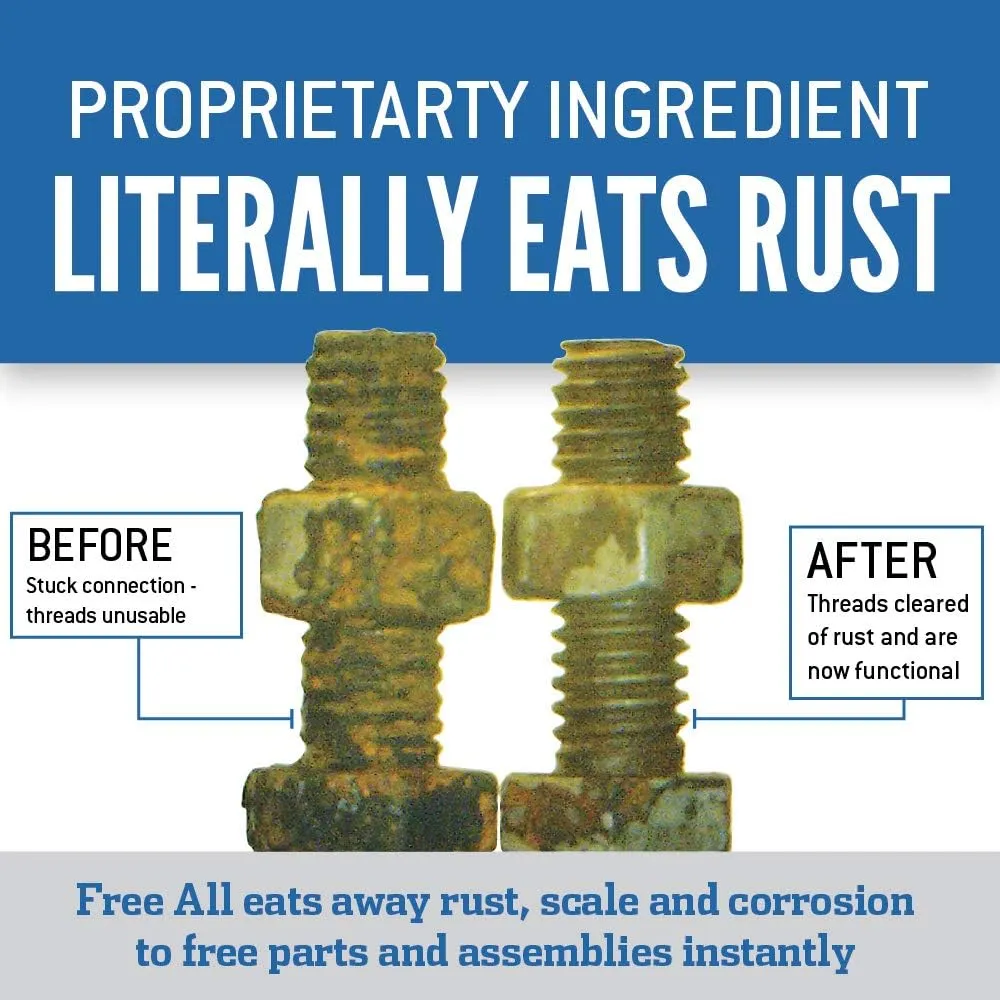 Free All Rust Eater Deep Penetrating Oil, 1 Gallon Can – Loosens Rusted Bolts, Nuts, Pipe Connections & Locks – Industrial-Grade Rust Remover, Silicone-Free Formula, Safe for Paint & Plastic Surfaces