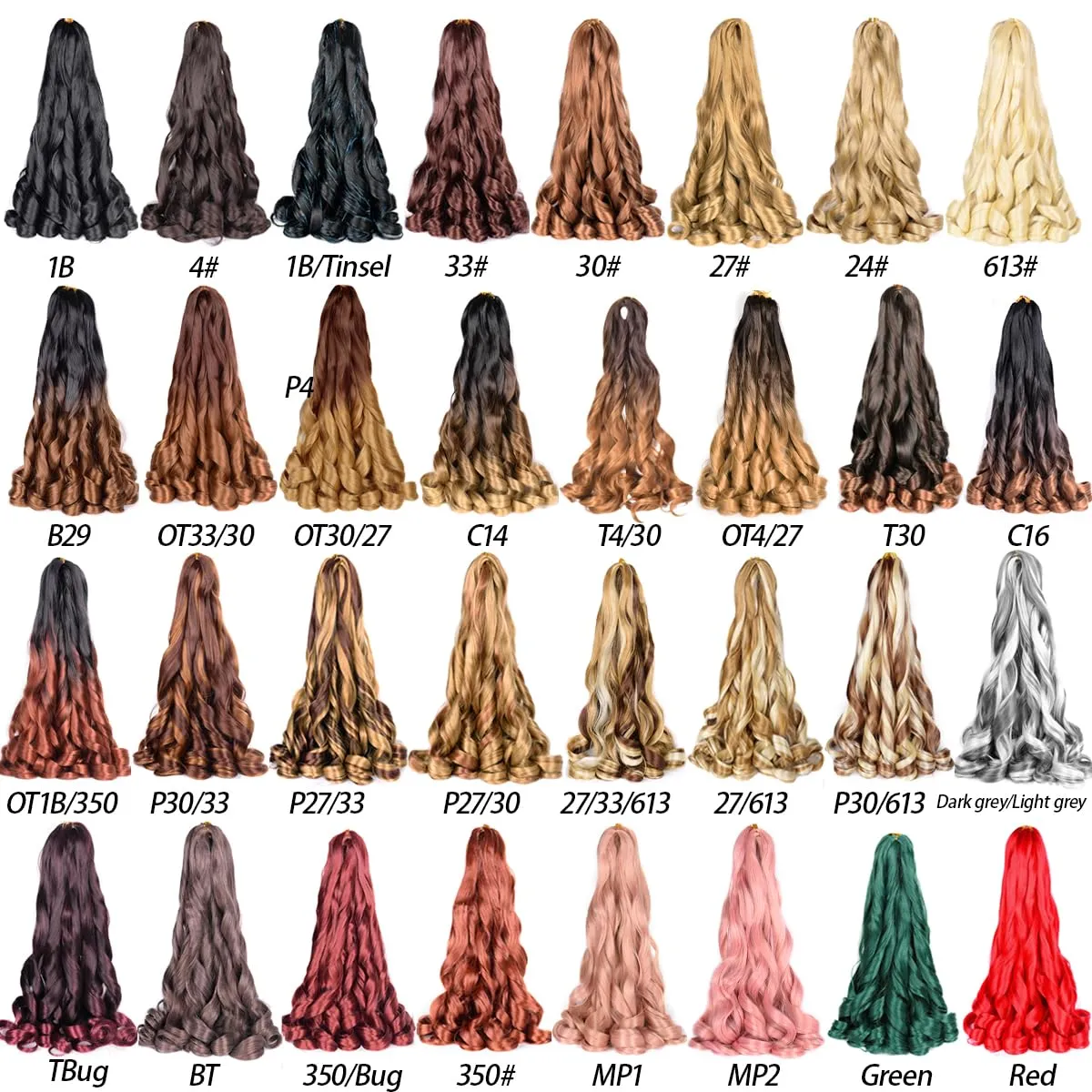 French Curl Braiding Hair 16 Inch Curly Braiding Hair Pre Stretched 75g/pack 33# French Curl Crochet Braids Synthetic Bouncy Crochet Hair Curly Ends for Women Hair Extensions (16inch,8 packs,33#)