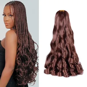 French Curl Braiding Hair 16 Inch Curly Braiding Hair Pre Stretched 75g/pack 33# French Curl Crochet Braids Synthetic Bouncy Crochet Hair Curly Ends for Women Hair Extensions (16inch,8 packs,33#)