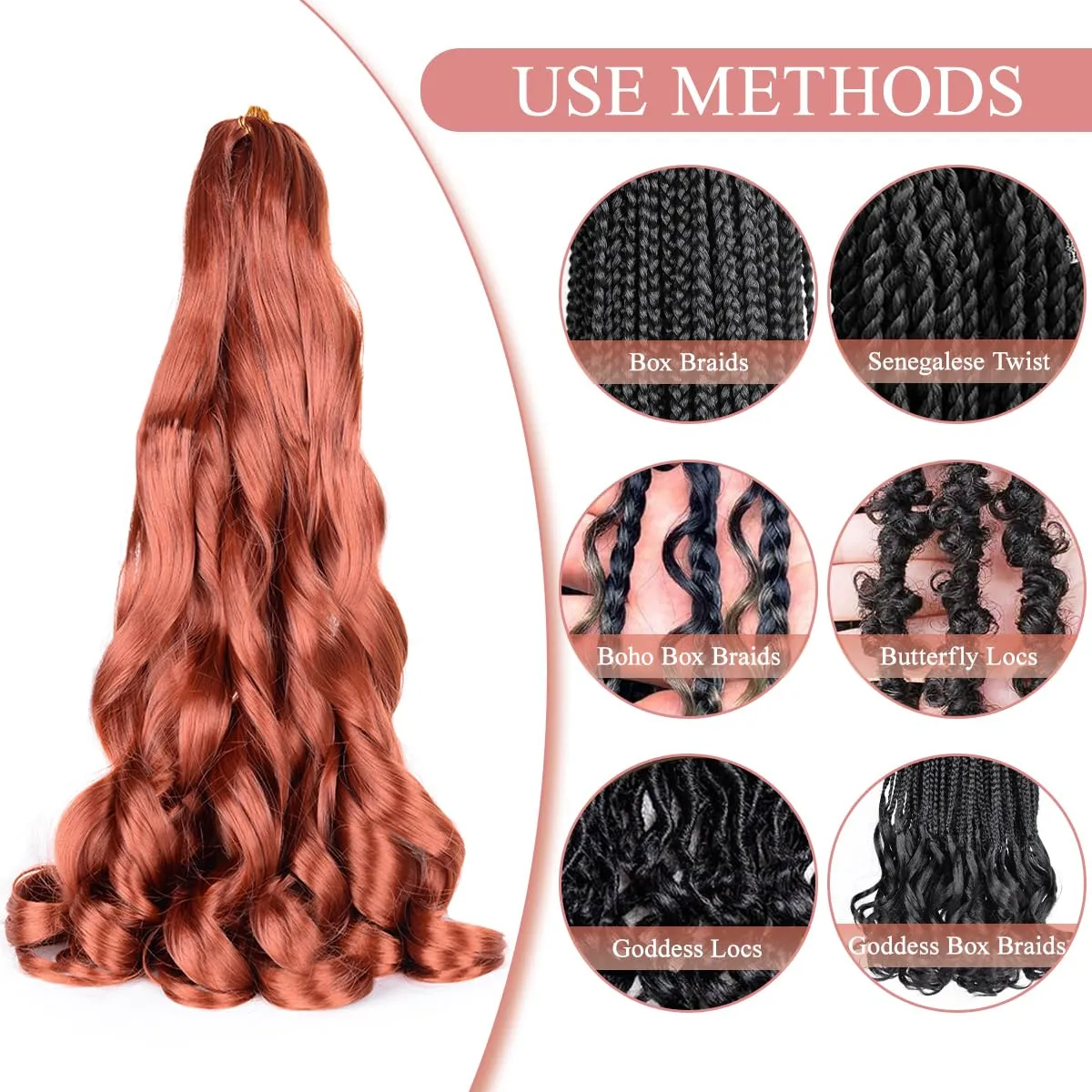 French Curl Braiding Hair,8Pack Loose Wavy Pre Stretched Synthetic 350# Spiral Curly Crochet Braiding Hair 16Inch 75g/pack French Curly Crochet Hair(16Inch,8 Packs,#350)