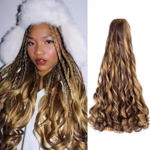 French Curly Braiding Hair 22 Inch Loose Wavy 8 Packs Bouncy Braiding Hair Extensions 75g/Pack Synthetic French Curl Crochet Hair for Black Women (22 Inch,8 Packs,27/33)