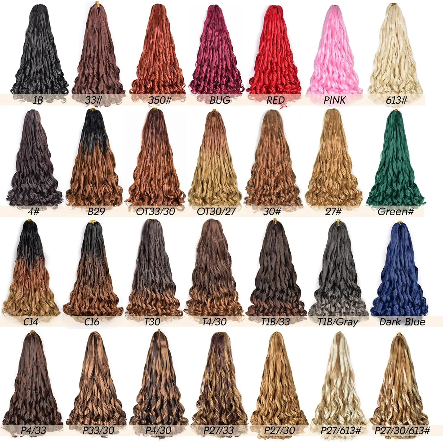 French Curly Braiding Hair 22 Inch Loose Wavy 8 Packs Bouncy Braiding Hair Extensions 75g/Pack Synthetic French Curl Crochet Hair for Black Women (22 Inch,8 Packs,27/33)